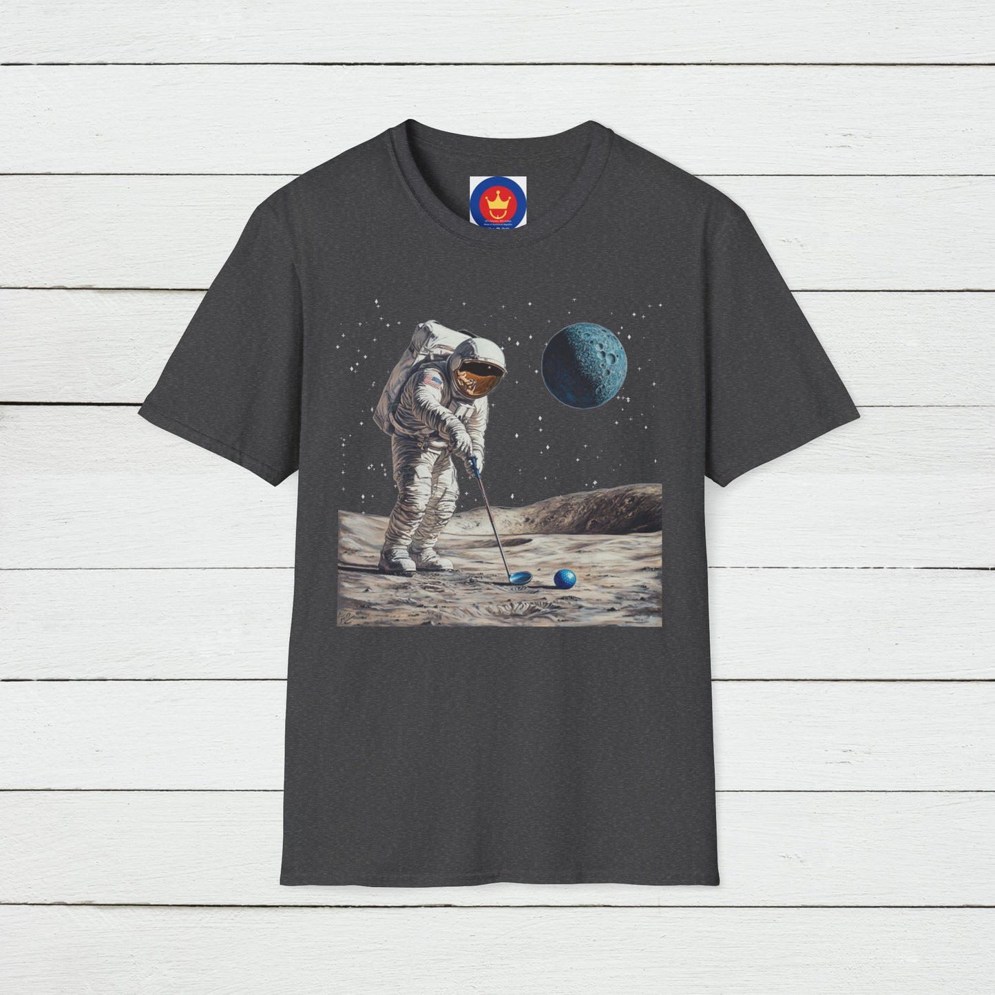 Astronaut Golfer Unisex T-Shirt | Outer Space Golf Shirt