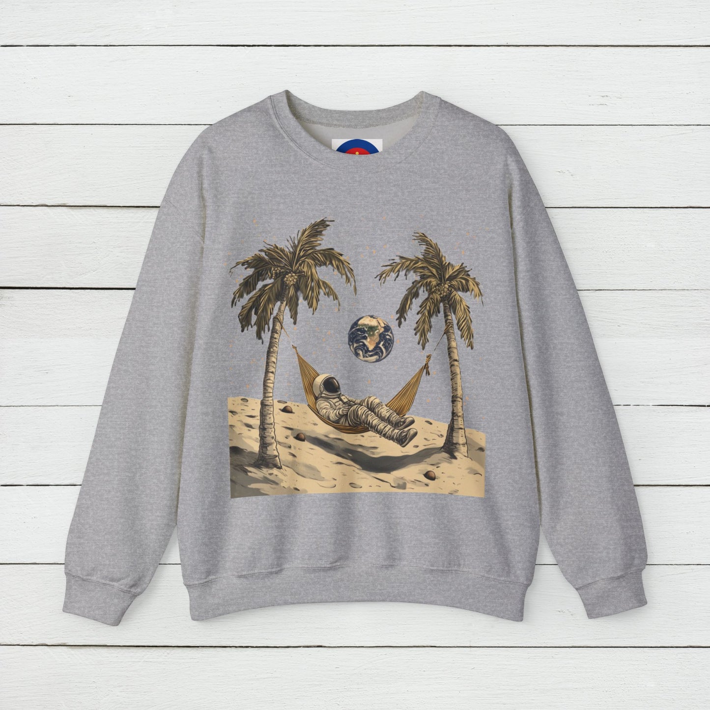 Astronaut on the Moon Sweatshirt | Unisex Funny Outer Space Graphic Tee