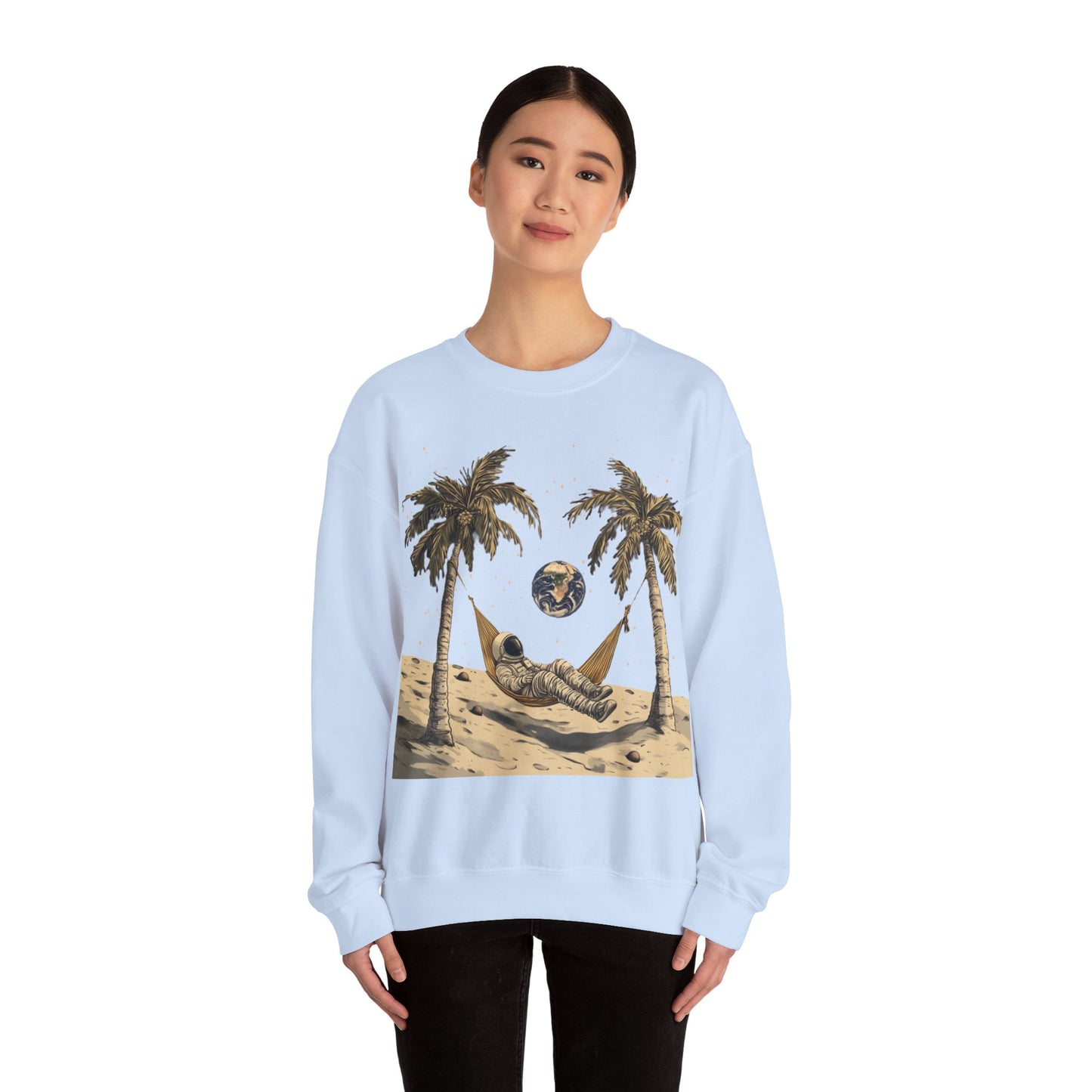 Astronaut on the Moon Sweatshirt | Unisex Funny Outer Space Graphic Tee
