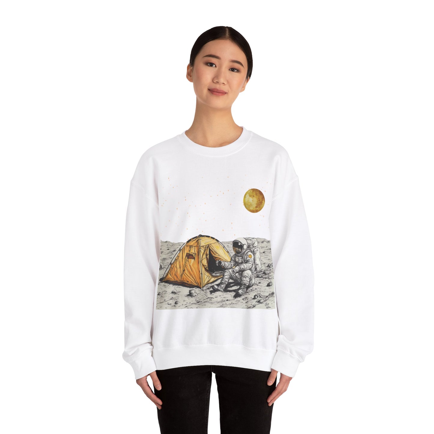 Astronaut Camping on the Moon Sweatshirt | Funny Moon Sweater