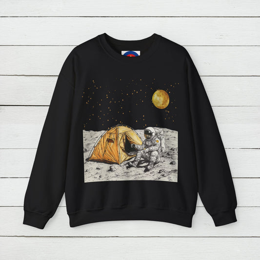 Astronaut Camping on the Moon Sweatshirt | Funny Moon Sweater