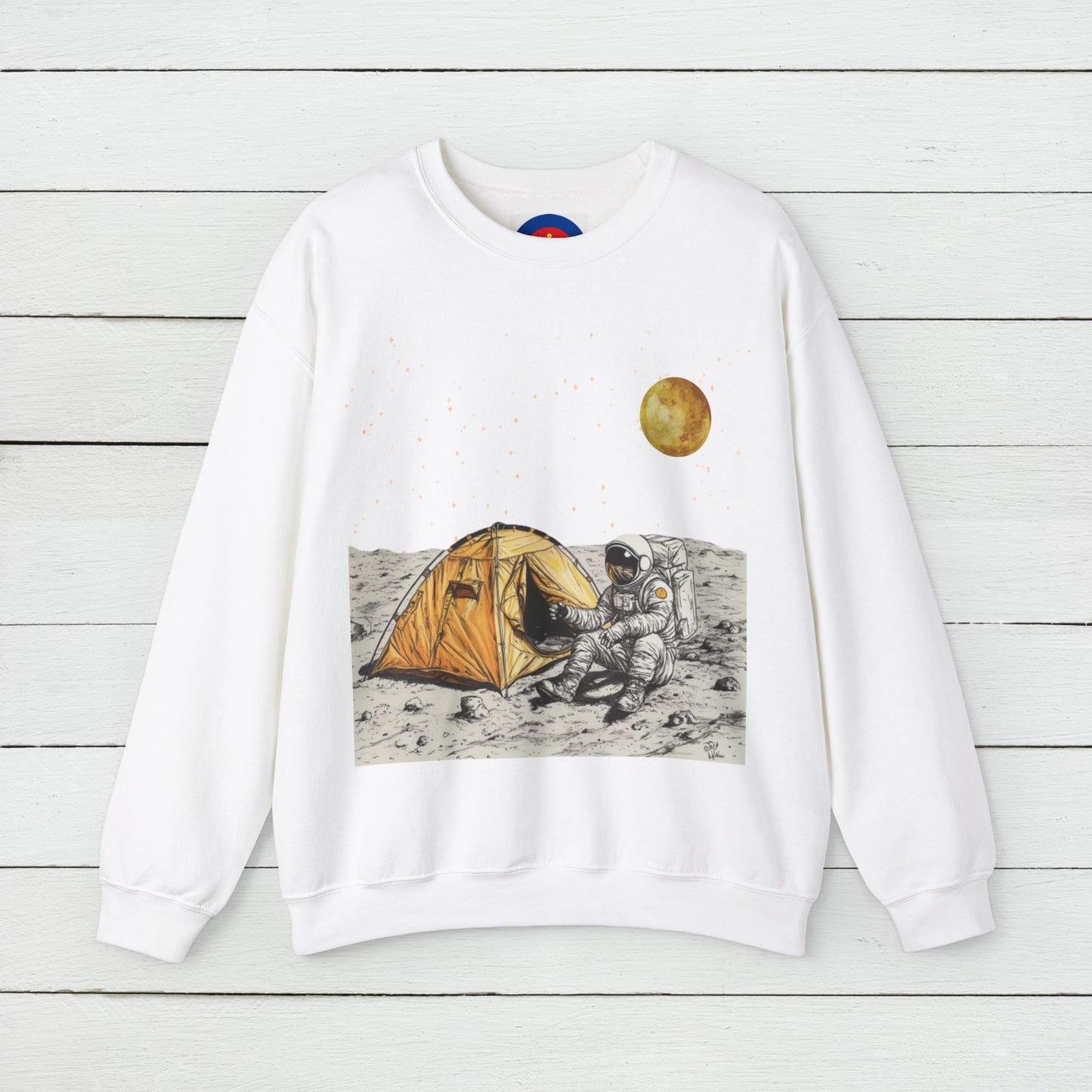 Astronaut Camping on the Moon Sweatshirt | Funny Moon Sweater