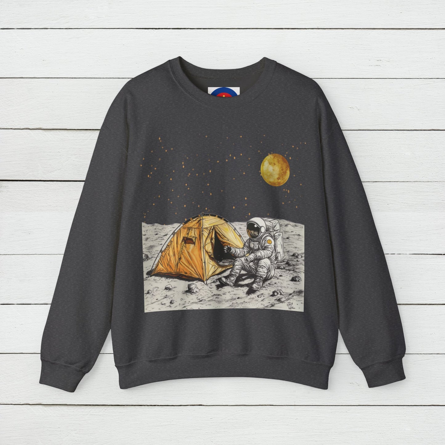 Astronaut Camping on the Moon Sweatshirt | Funny Moon Sweater