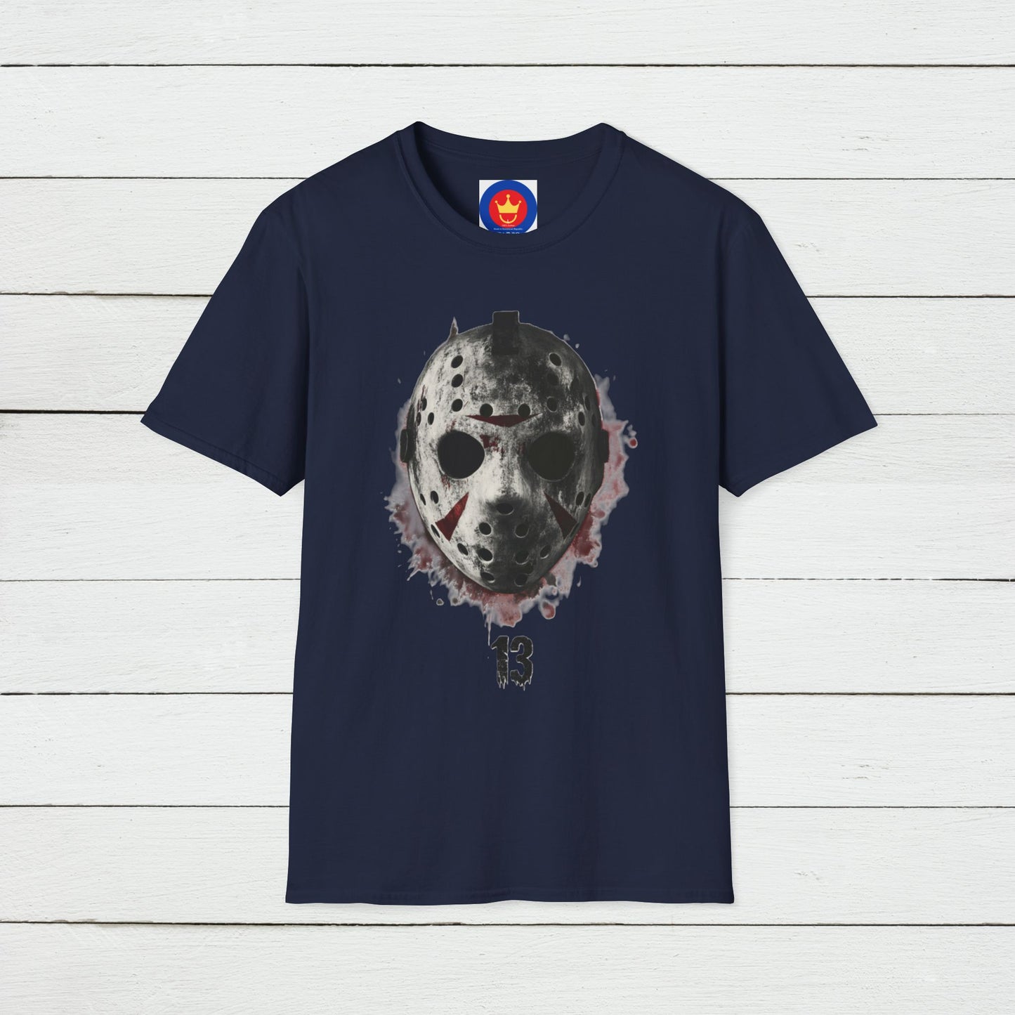Horror Movie Villain Unisex Softstyle T-Shirt | Jason Vorhees Mask Shirt