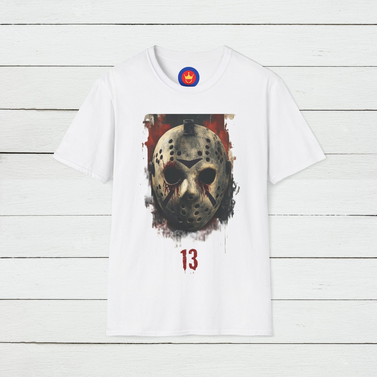 Horror Movie Villain Unisex Softstyle T-Shirt | Jason Vorhees Mask Shirt