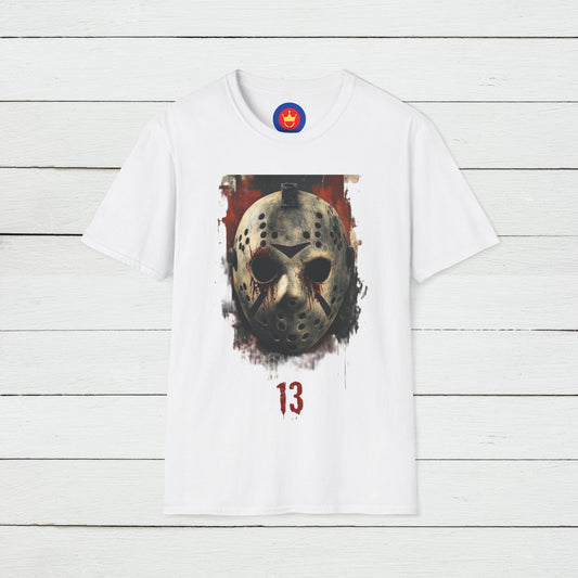 Horror Movie Villain Unisex Softstyle T-Shirt | Jason Vorhees Mask Shirt