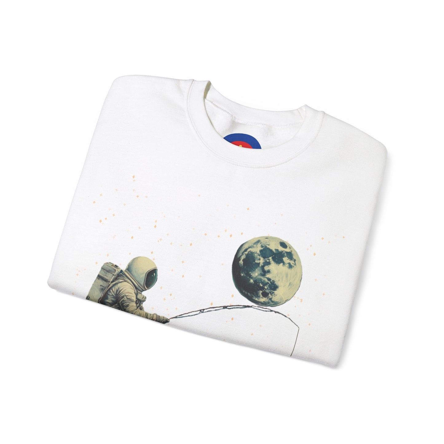 Astronaut Fishing on the Moon Sweatshirt | Unisex Funny Outer Space Graphic Tee