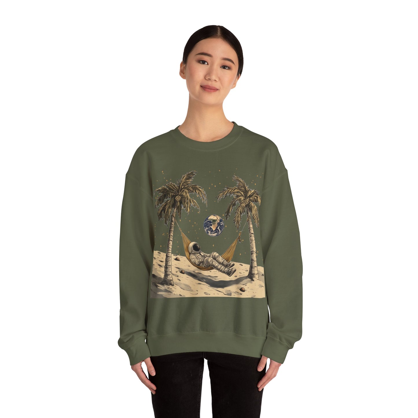 Astronaut on the Moon Sweatshirt | Unisex Funny Outer Space Graphic Tee