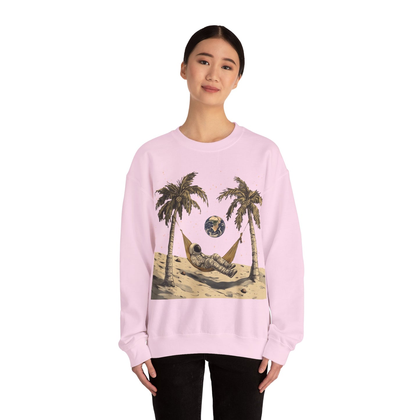 Astronaut on the Moon Sweatshirt | Unisex Funny Outer Space Graphic Tee