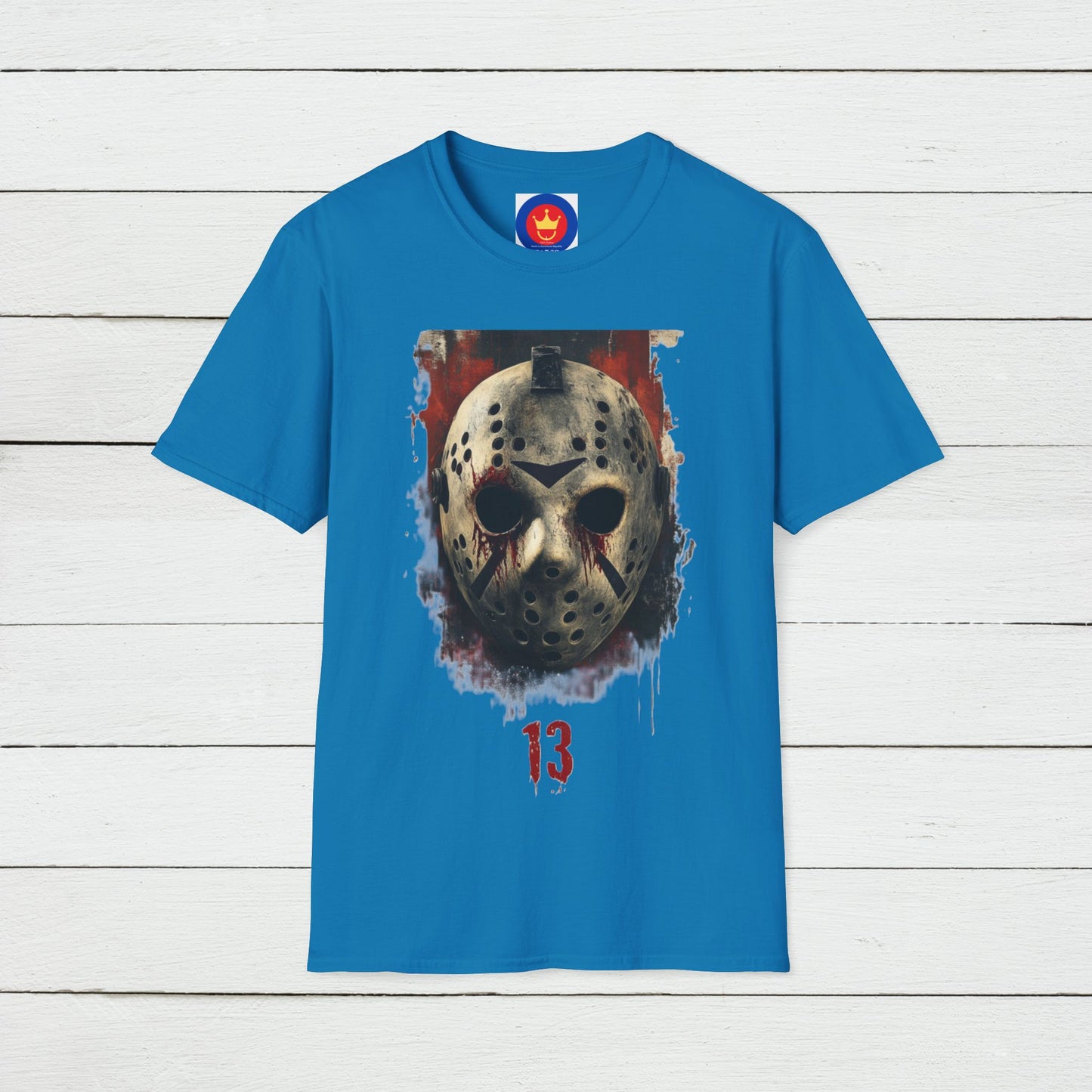 Horror Movie Villain Unisex Softstyle T-Shirt | Jason Vorhees Mask Shirt