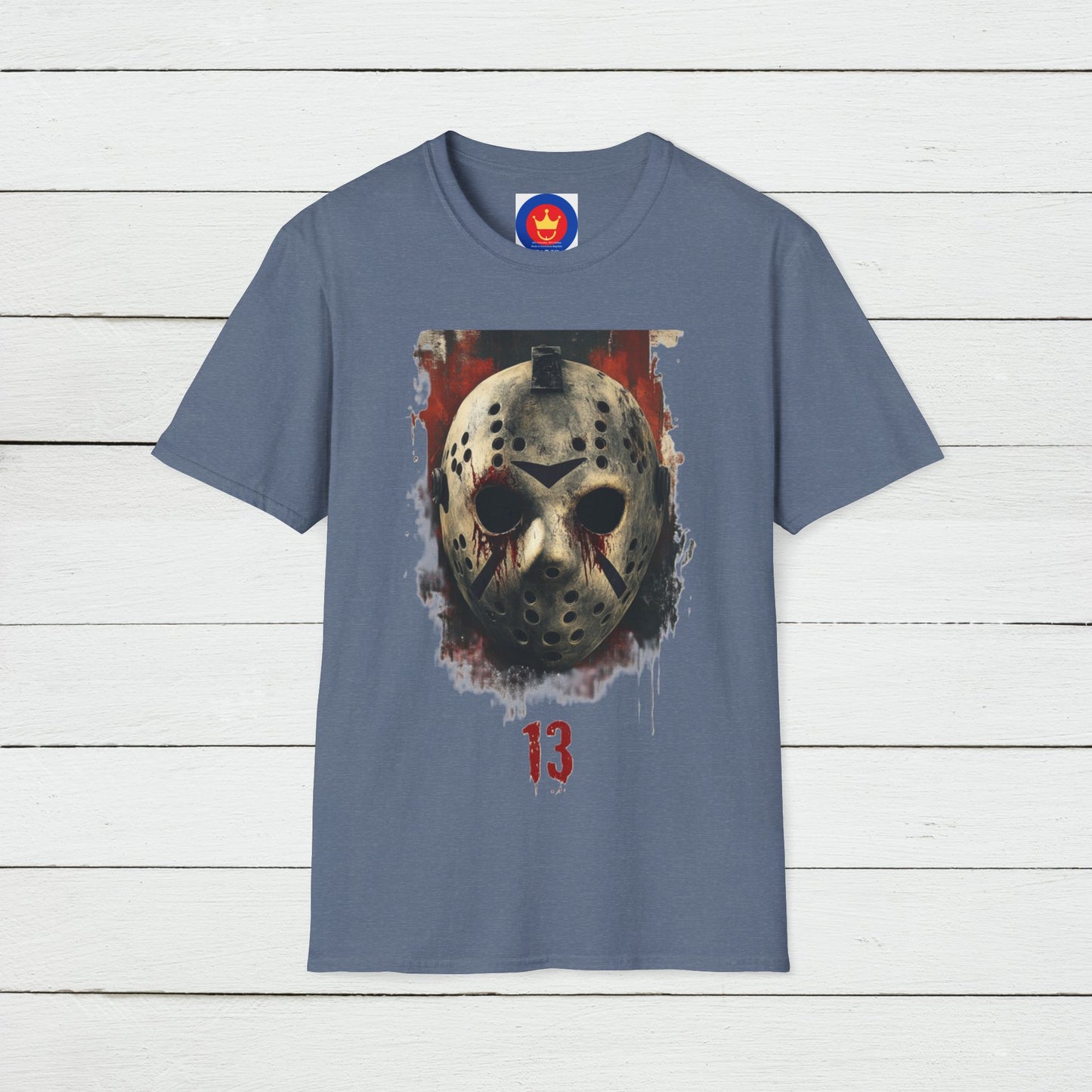 Horror Movie Villain Unisex Softstyle T-Shirt | Jason Vorhees Mask Shirt