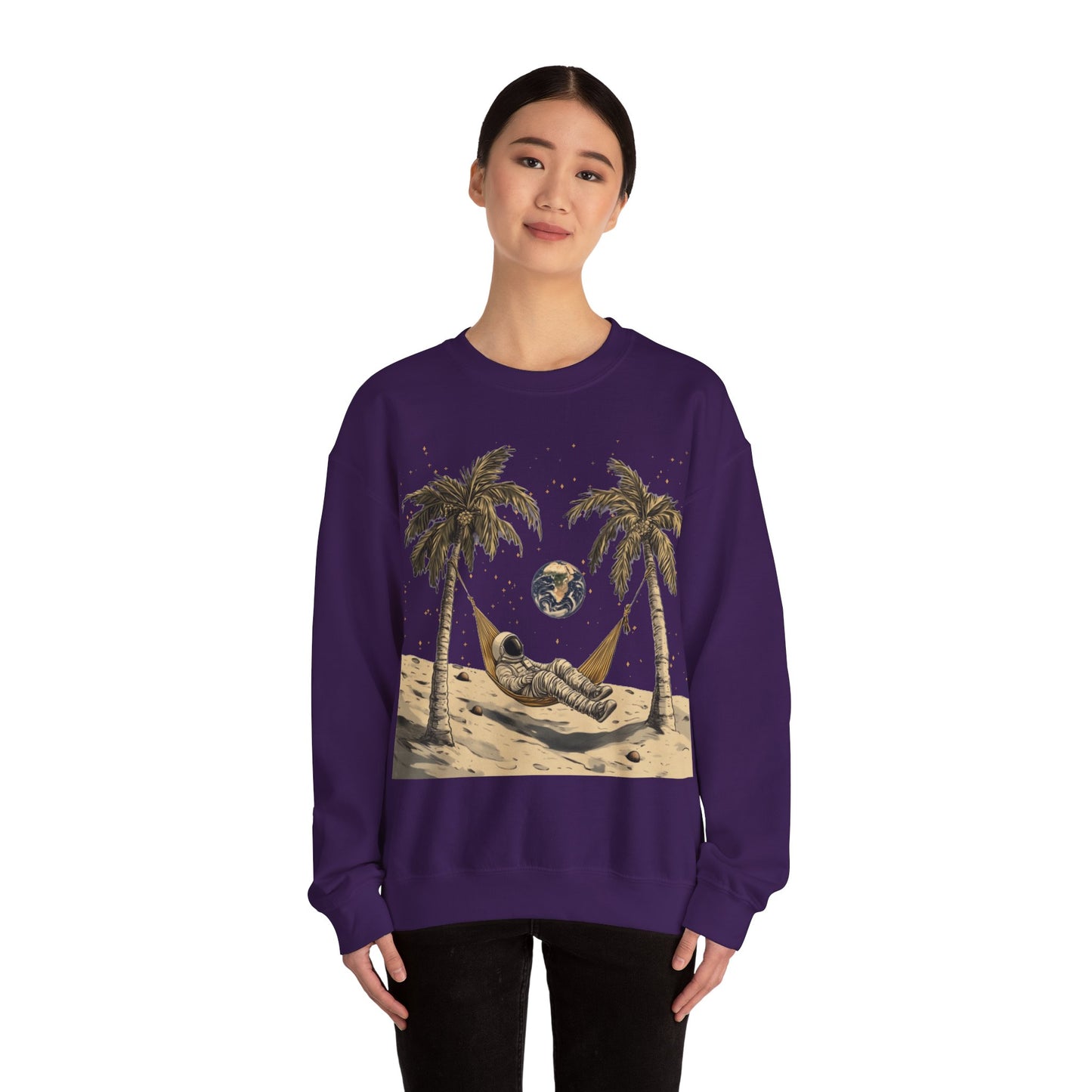 Astronaut on the Moon Sweatshirt | Unisex Funny Outer Space Graphic Tee