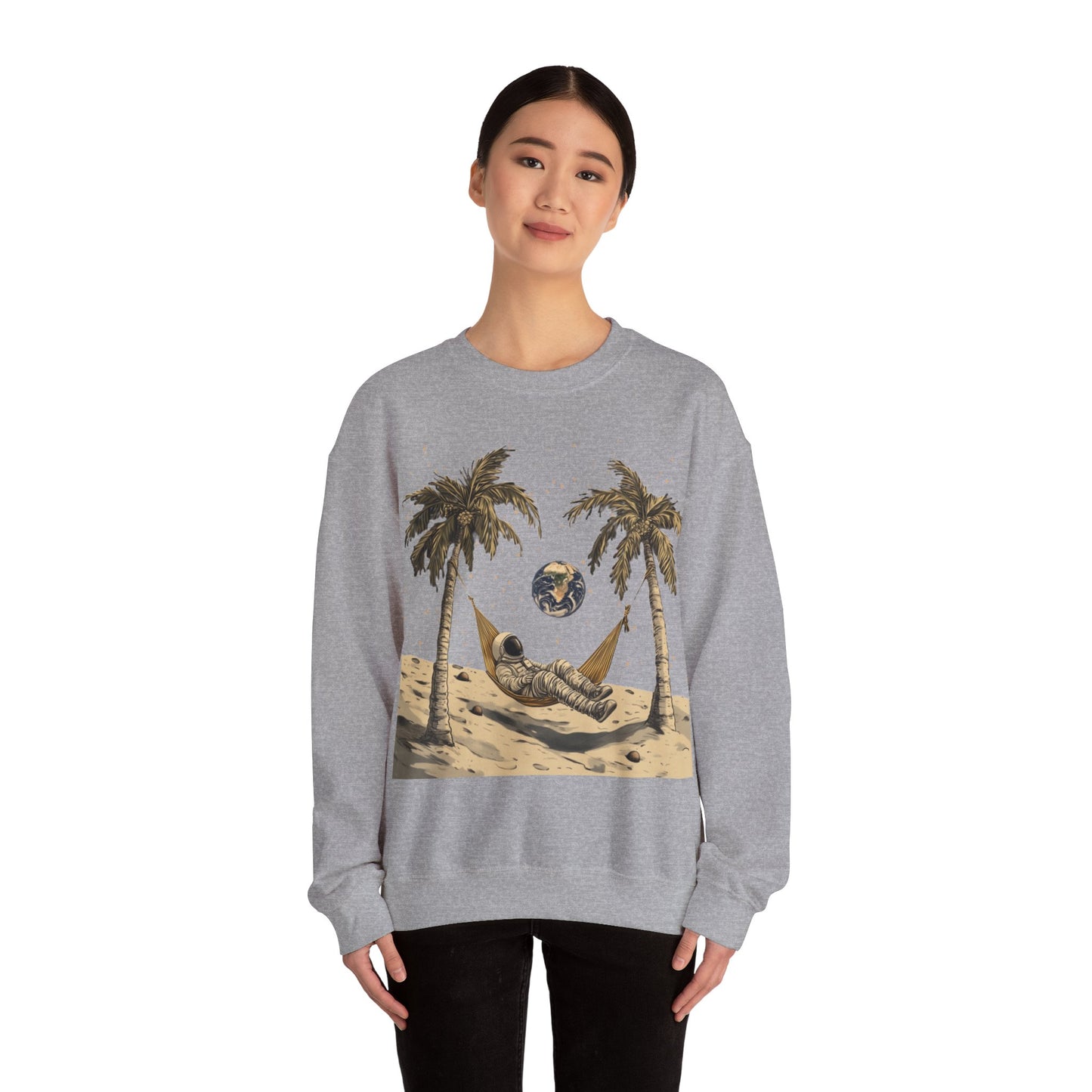 Astronaut on the Moon Sweatshirt | Unisex Funny Outer Space Graphic Tee