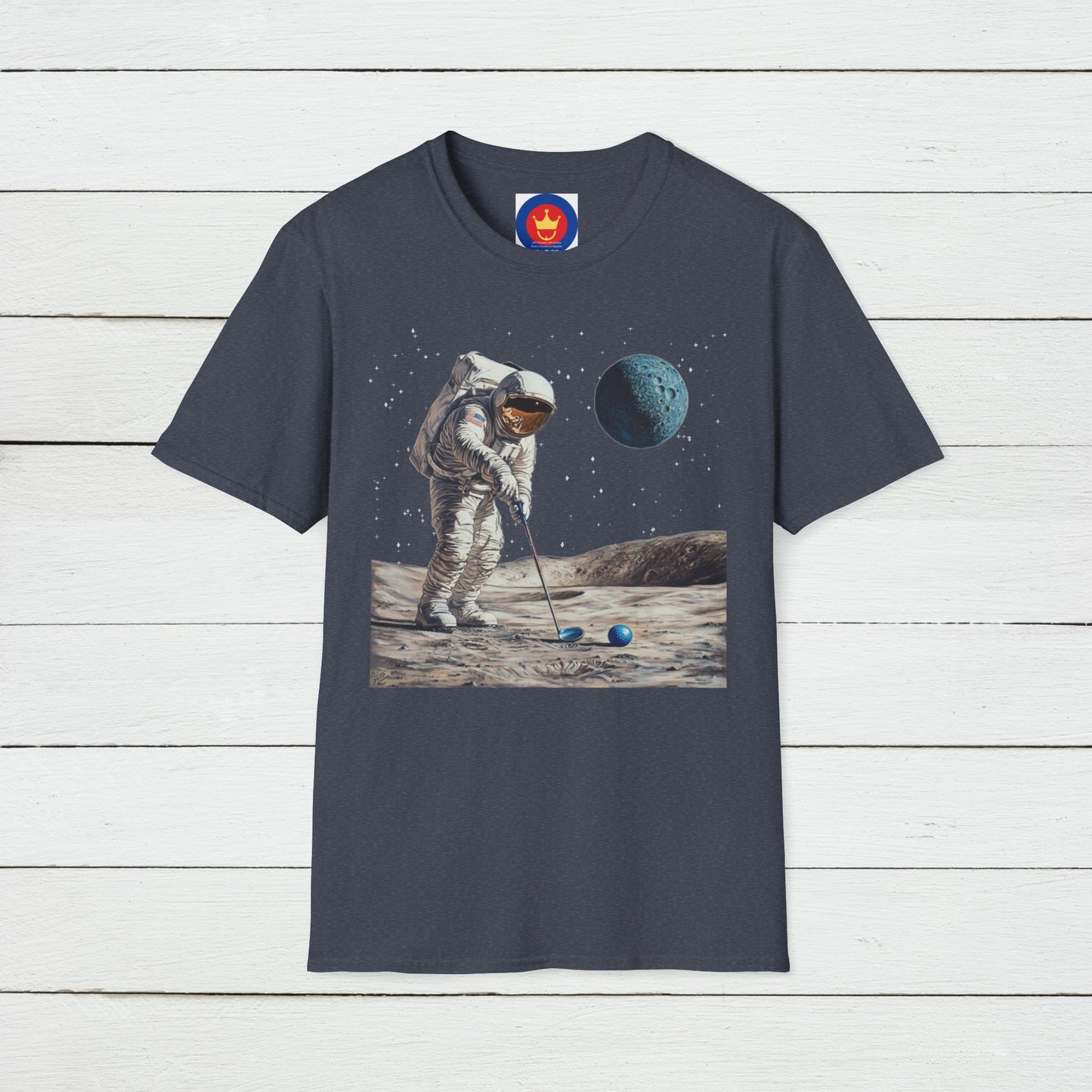 Astronaut Golfer Unisex T-Shirt | Outer Space Golf Shirt