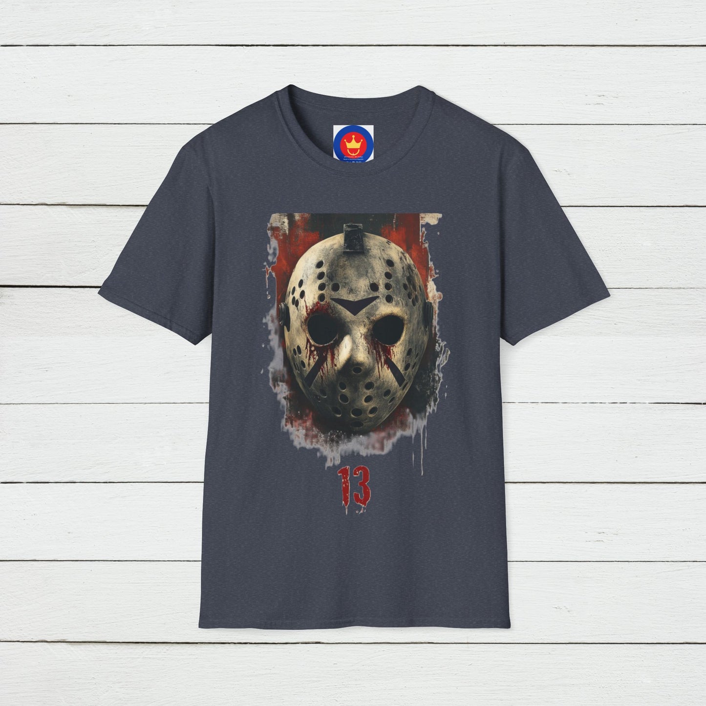 Horror Movie Villain Unisex Softstyle T-Shirt | Jason Vorhees Mask Shirt