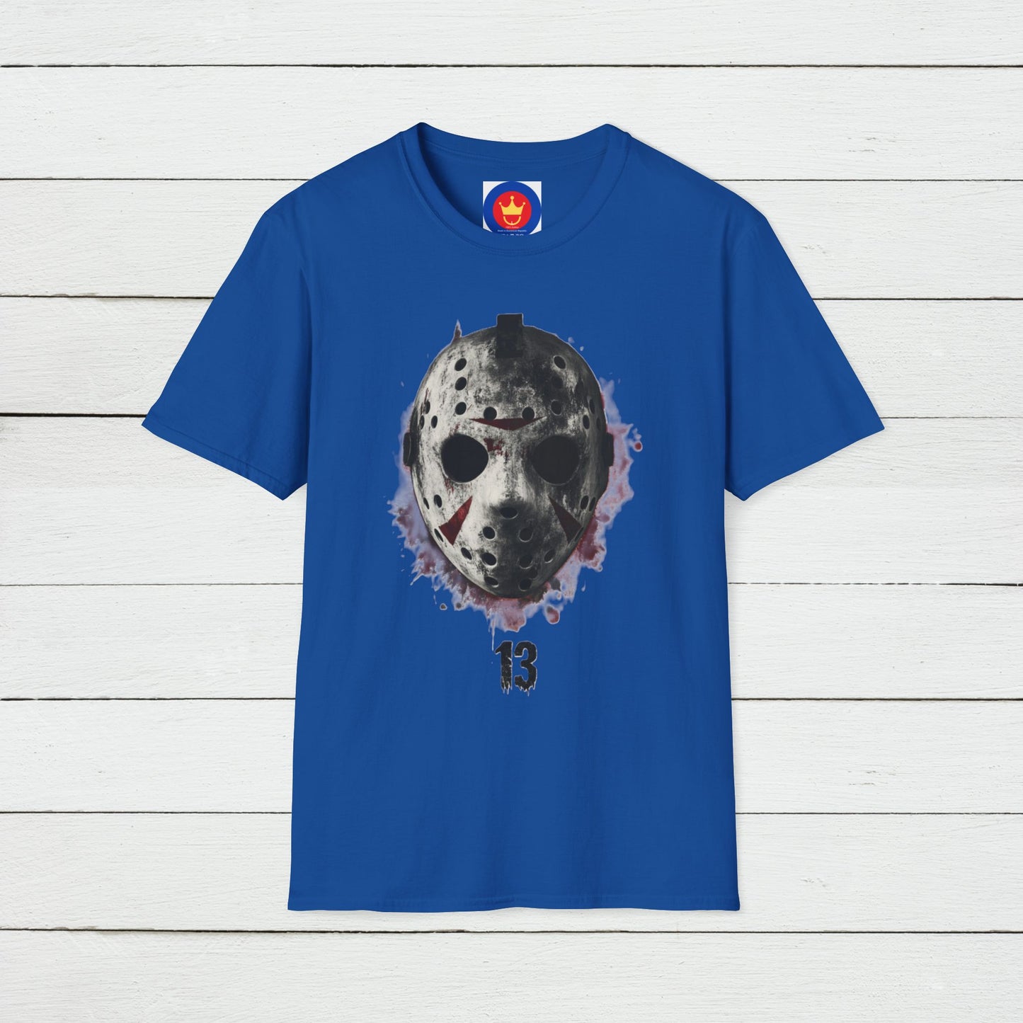 Horror Movie Villain Unisex Softstyle T-Shirt | Jason Vorhees Mask Shirt