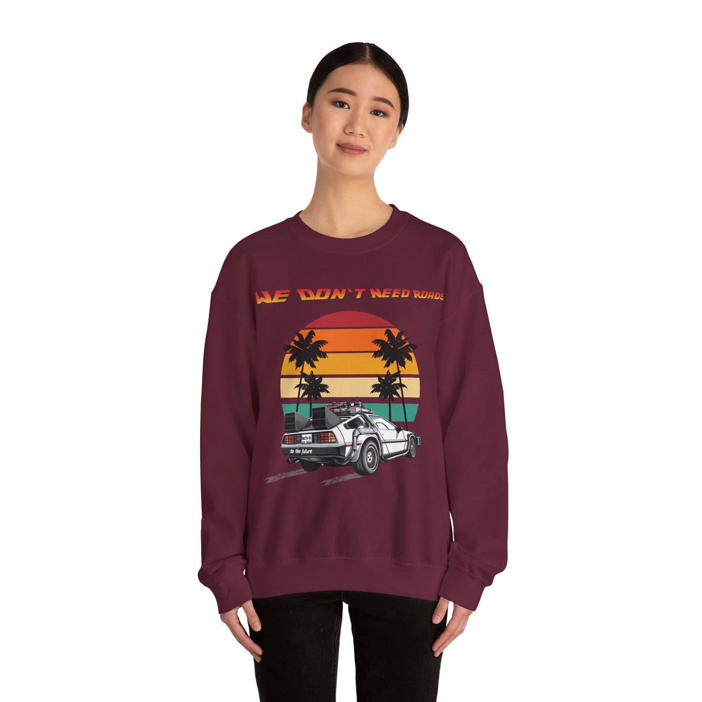 Back to the Future DeLorean Sweatshirt | Unisex Retro Sci-Fi Movie Graphic Design