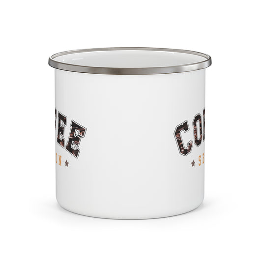 Coffee Season Enamel Mug | Camping Mug with Coffee Graphic
