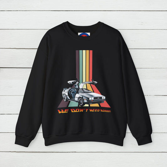 Back to the Future DeLorean Inspired Sweatshirt | Unisex Retro Sci-Fi Graphic Design