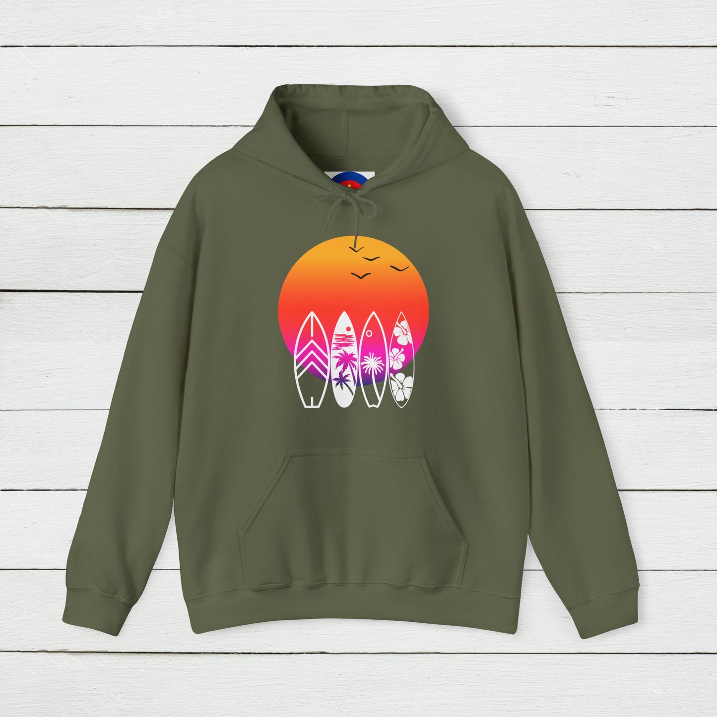 Retro Surf Hoodie | Classic Surfing Design | Surfer Gift