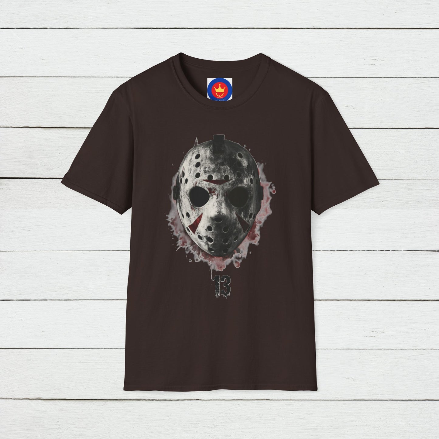 Horror Movie Villain Unisex Softstyle T-Shirt | Jason Vorhees Mask Shirt