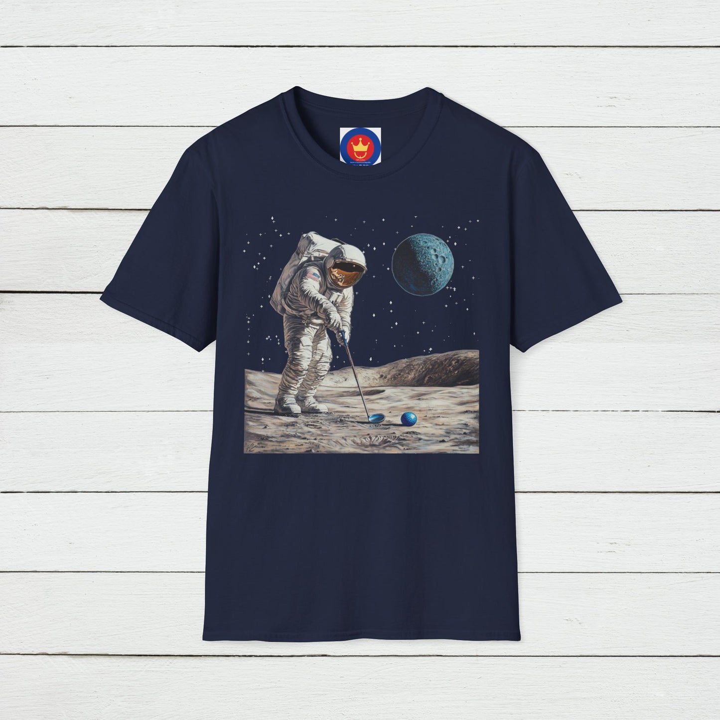 Astronaut Golfer Unisex T-Shirt | Outer Space Golf Shirt