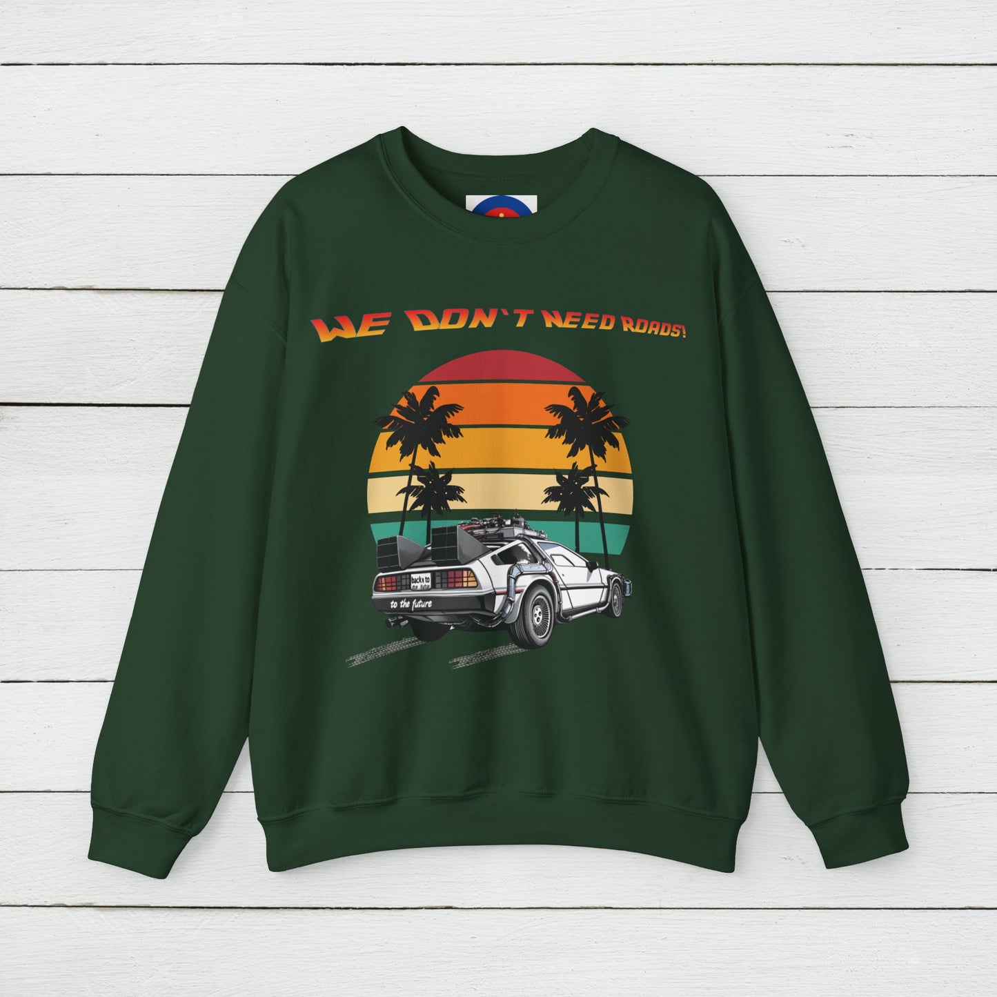 Back to the Future DeLorean Sweatshirt | Unisex Retro Sci-Fi Movie Graphic Design
