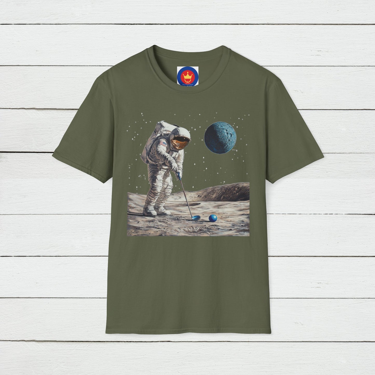 Astronaut Golfer Unisex T-Shirt | Outer Space Golf Shirt