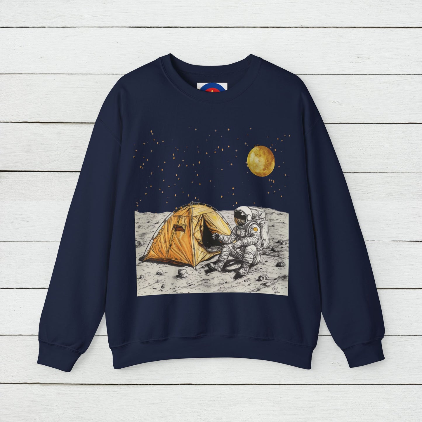 Astronaut Camping on the Moon Sweatshirt | Funny Moon Sweater