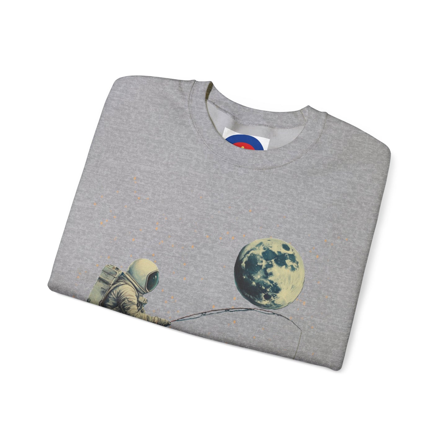 Astronaut Fishing on the Moon Sweatshirt | Unisex Funny Outer Space Graphic Tee