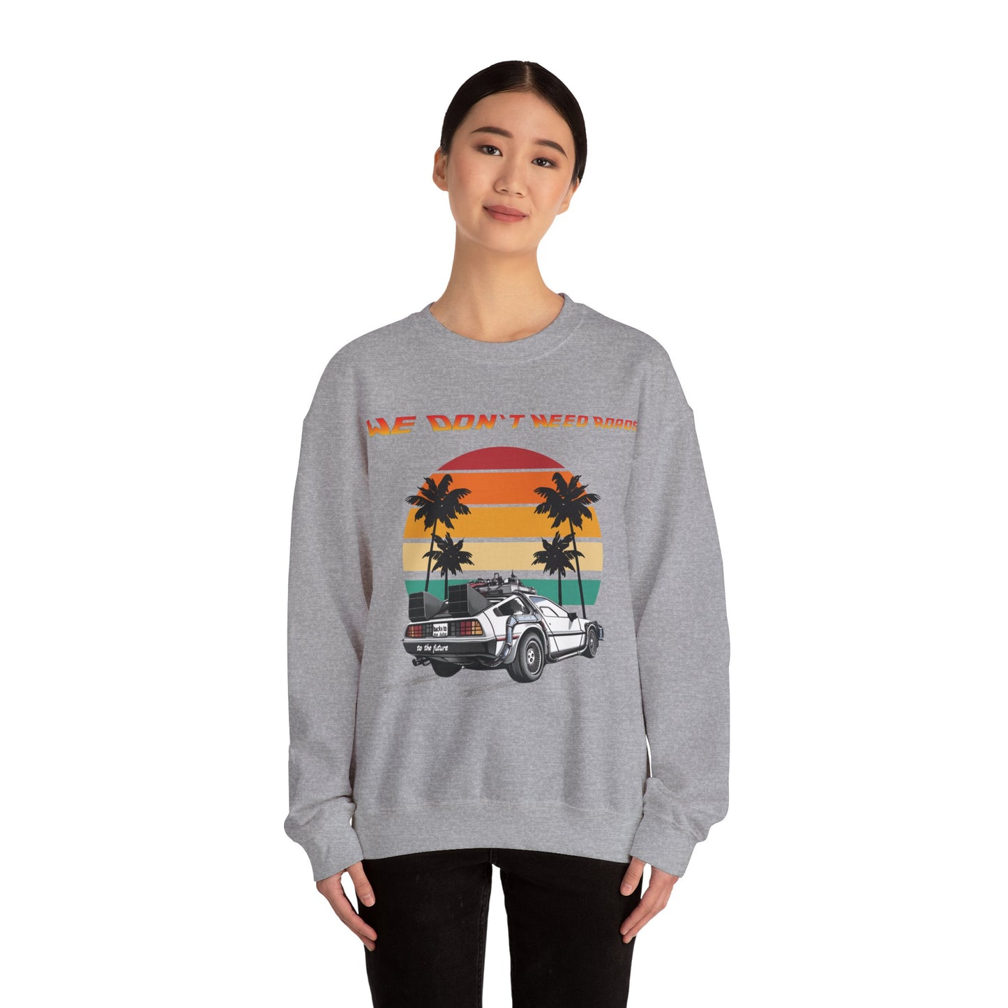Back to the Future DeLorean Sweatshirt | Unisex Retro Sci-Fi Movie Graphic Design
