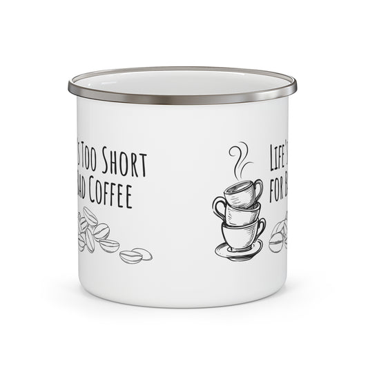 Funny Coffee Enamel Mug | Quirky Coffee Lover Gift