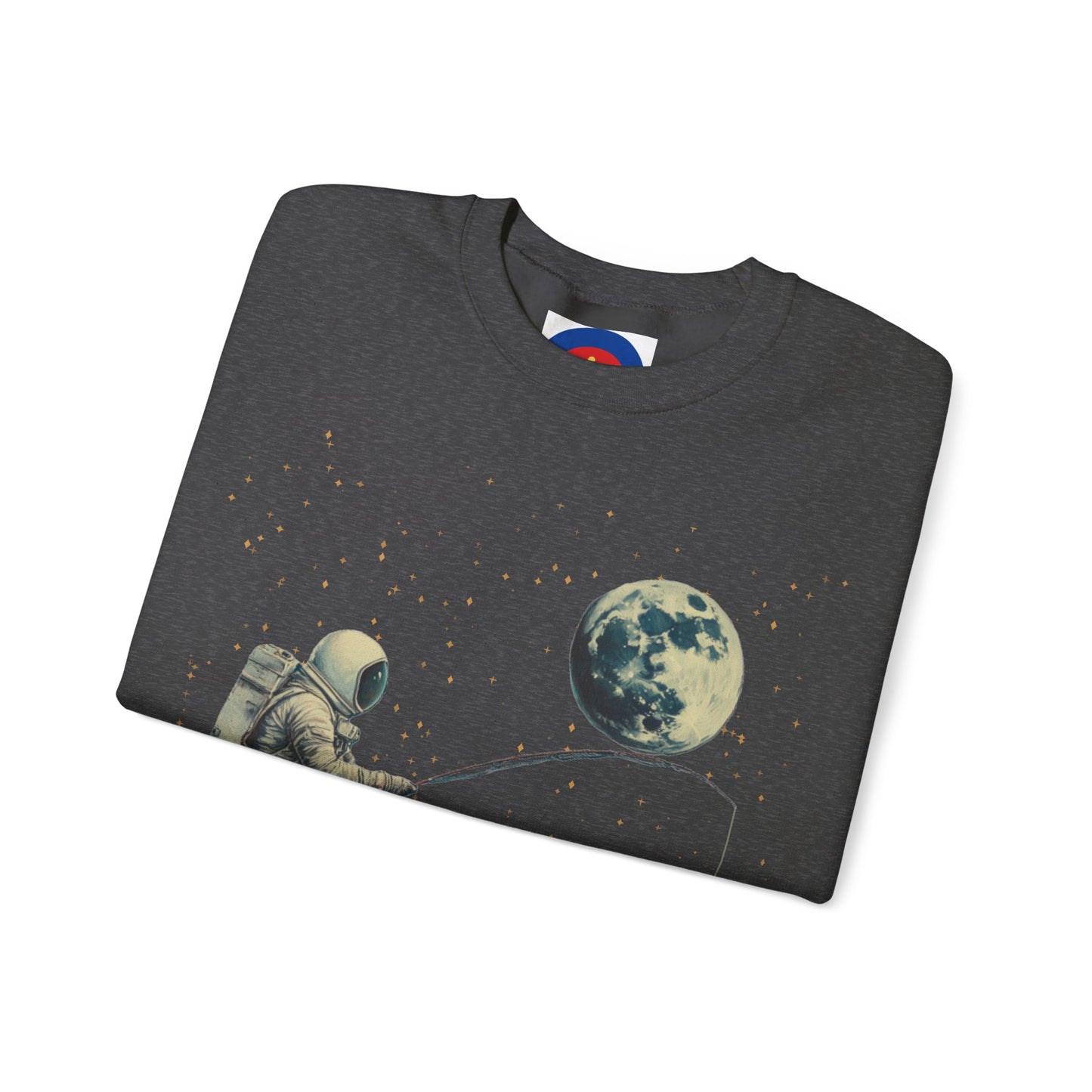 Astronaut Fishing on the Moon Sweatshirt | Unisex Funny Outer Space Graphic Tee