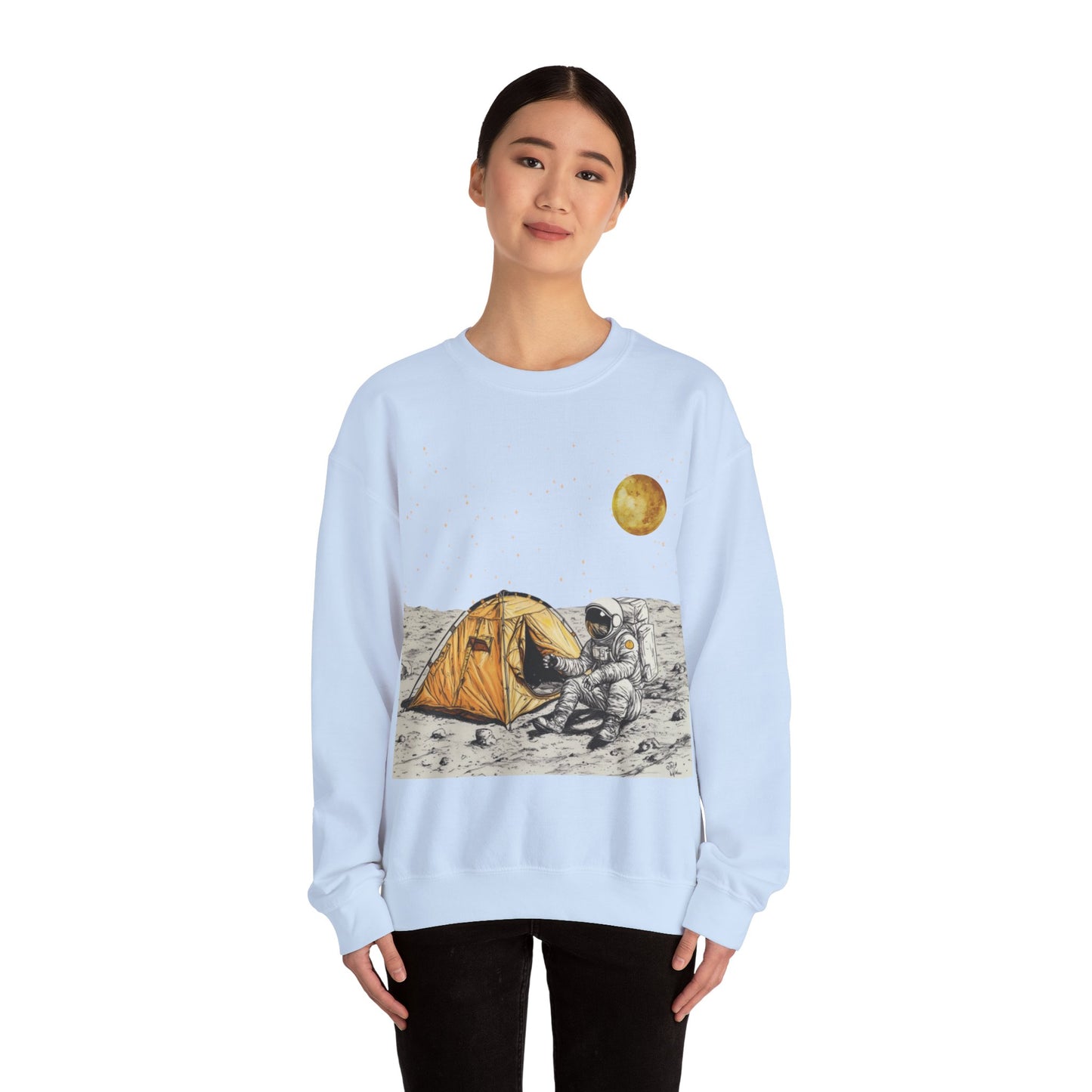 Astronaut Camping on the Moon Sweatshirt | Funny Moon Sweater