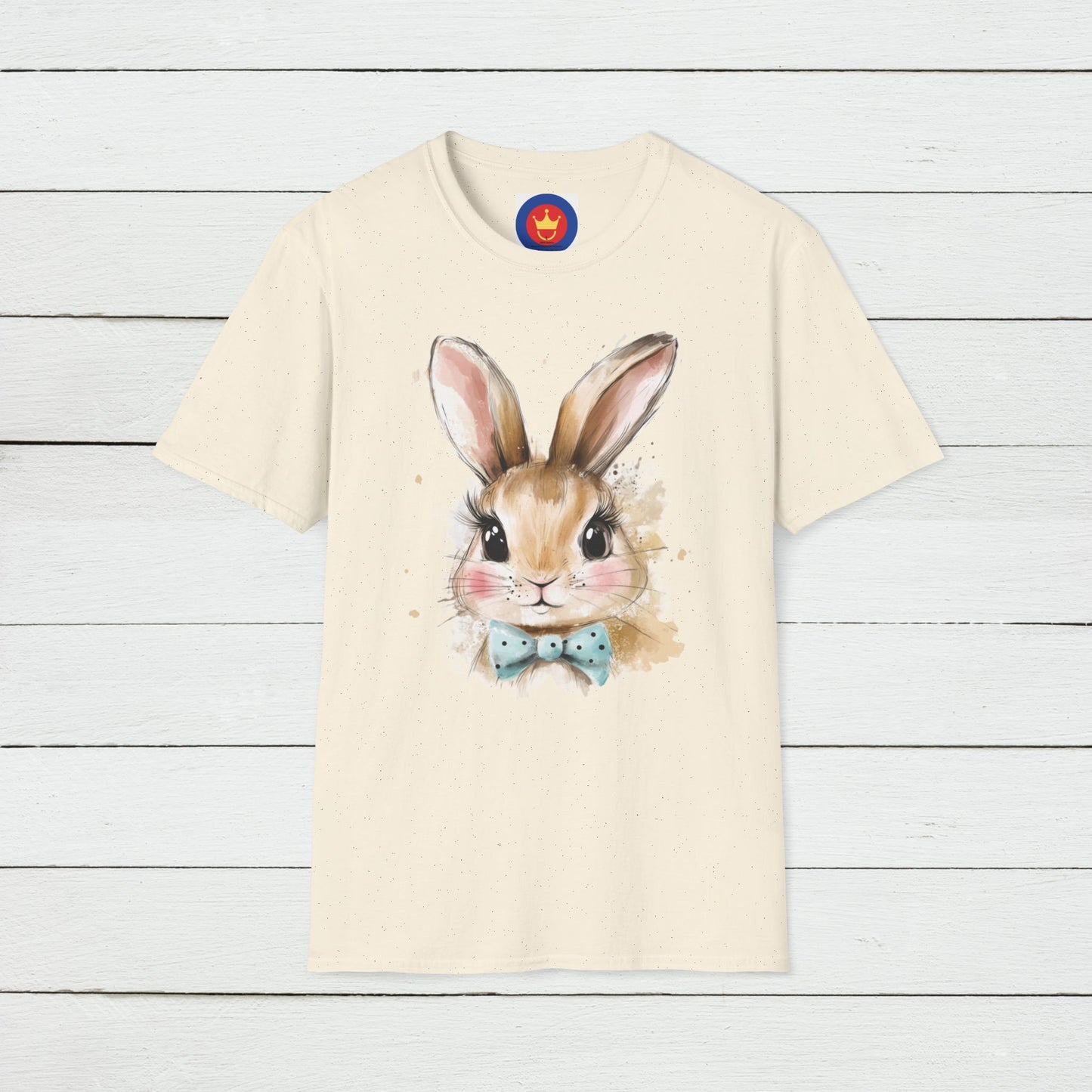 Easter Bunny Face Softstyle unisex T-Shirt | Cute Coquette Bow Tee