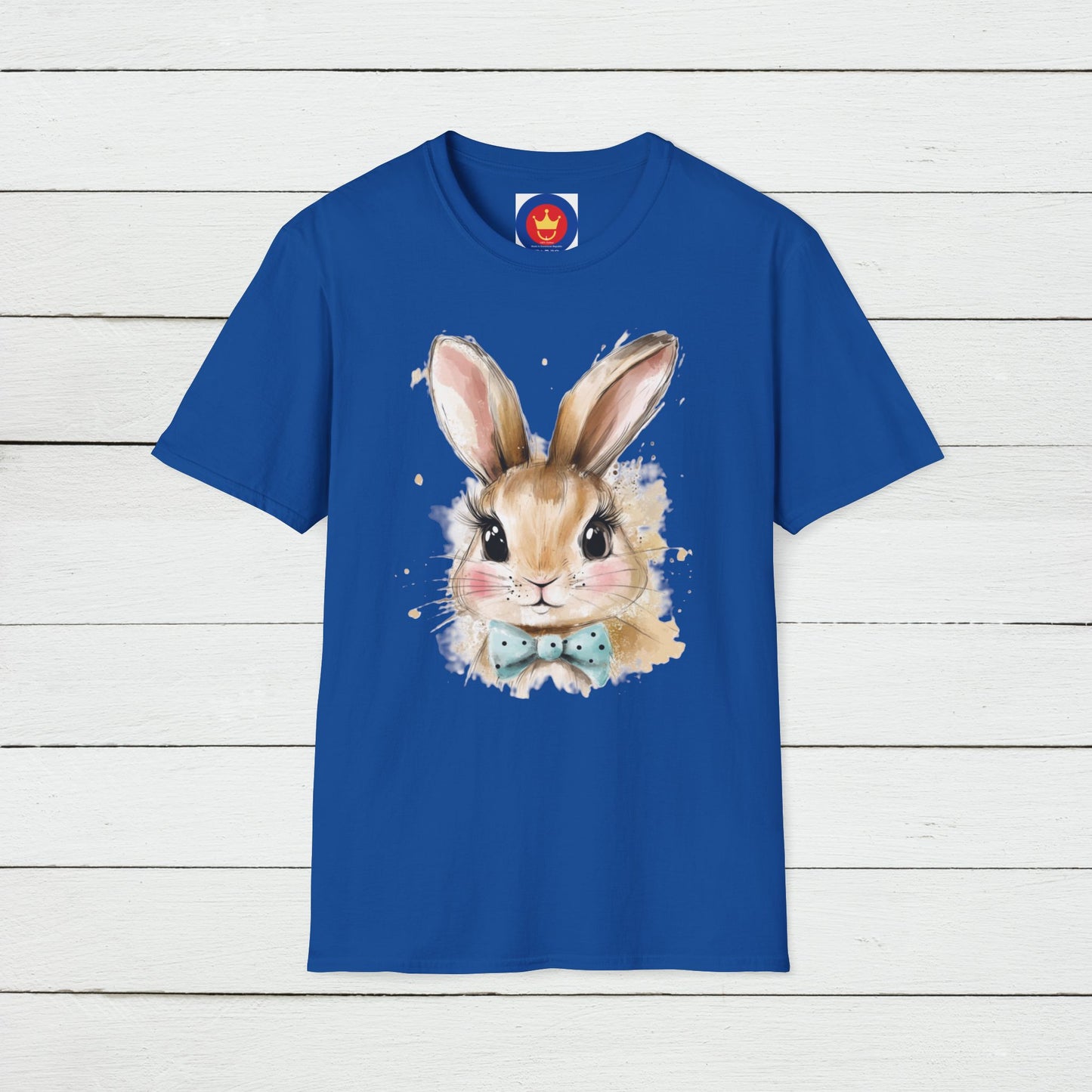 Easter Bunny Face Softstyle unisex T-Shirt | Cute Coquette Bow Tee