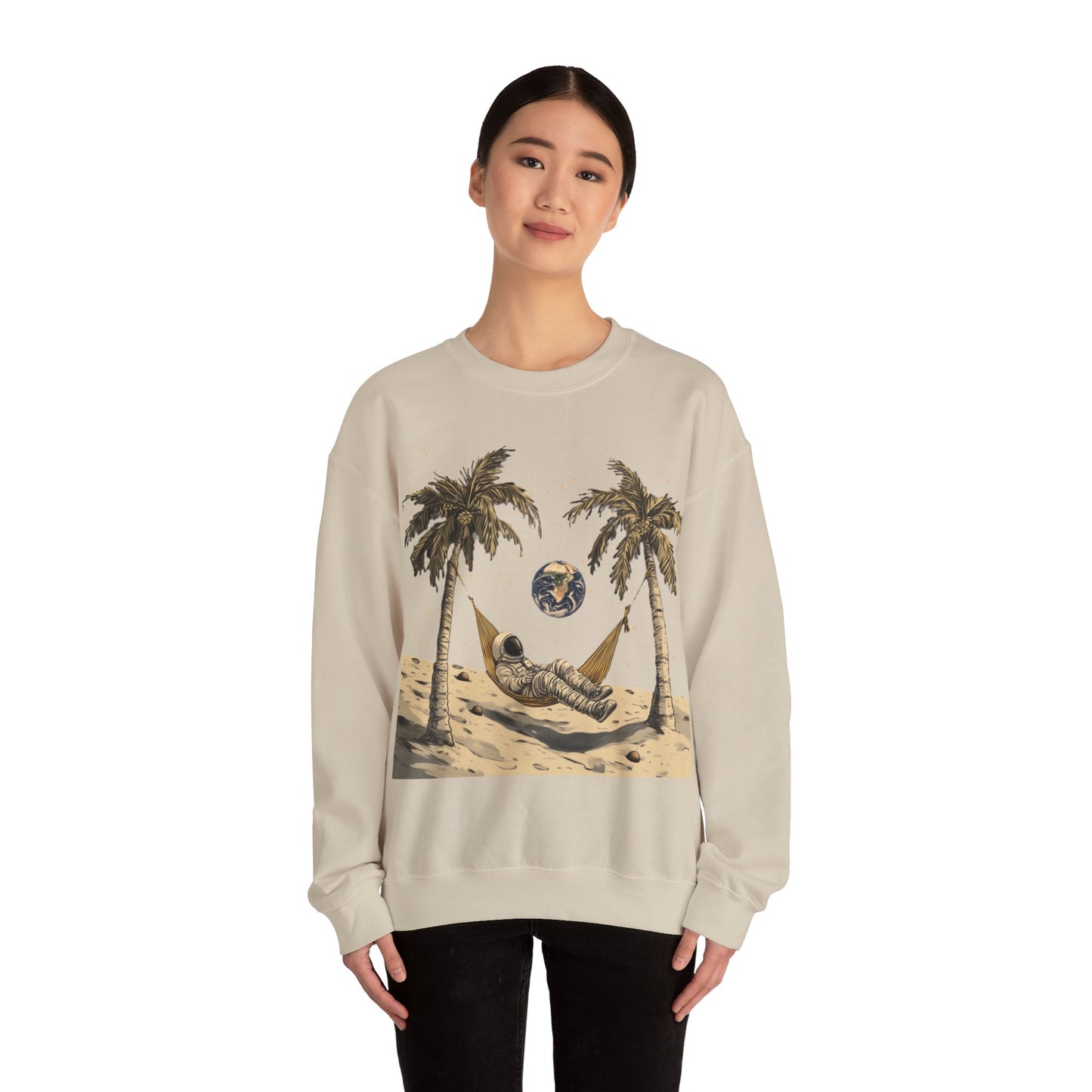 Astronaut on the Moon Sweatshirt | Unisex Funny Outer Space Graphic Tee