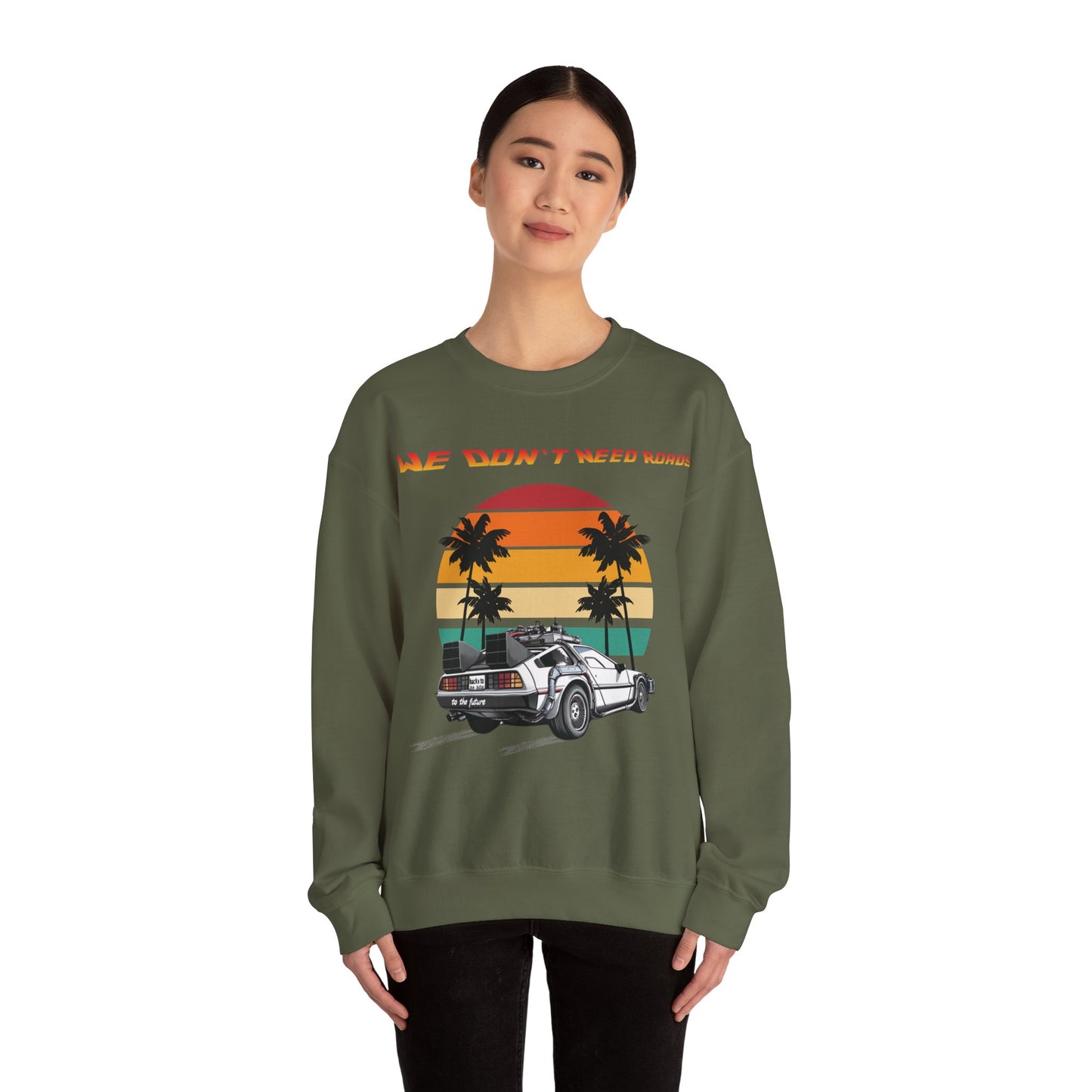 Back to the Future DeLorean Sweatshirt | Unisex Retro Sci-Fi Movie Graphic Design