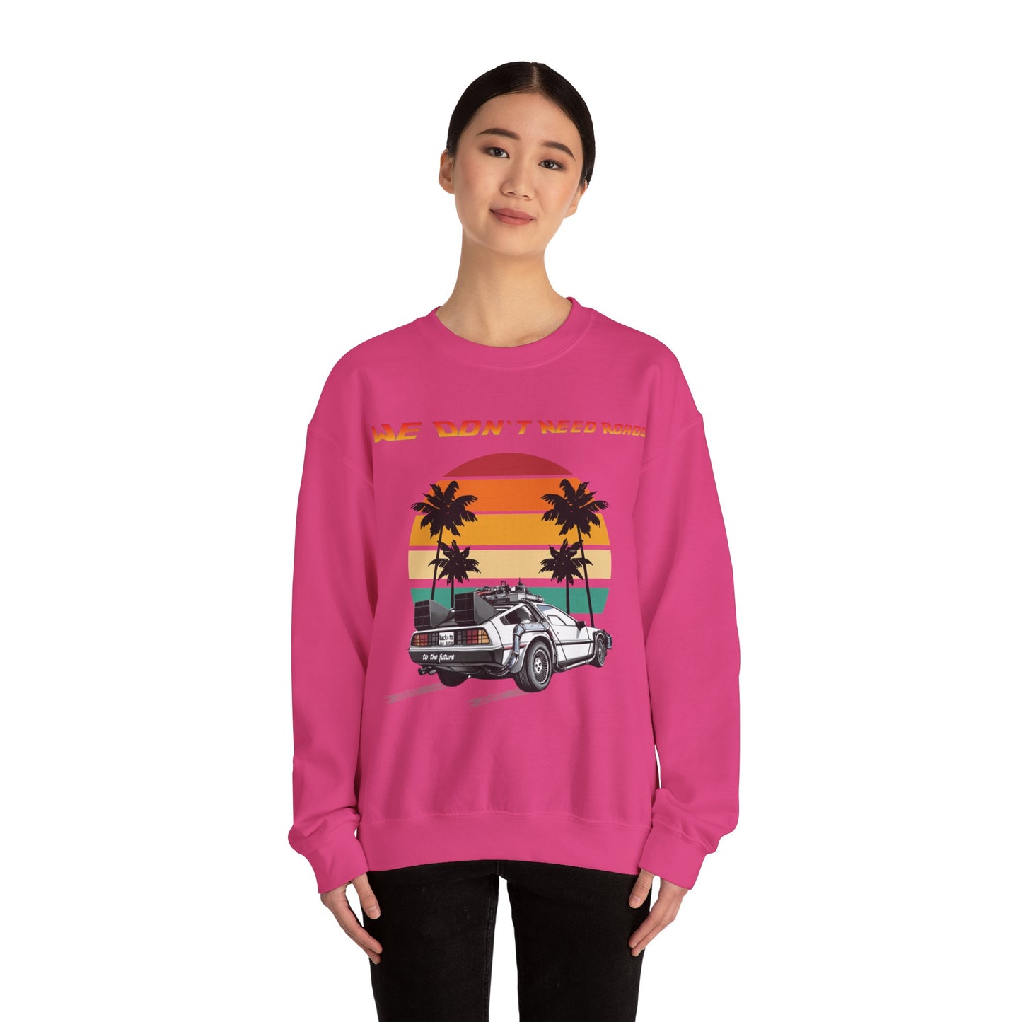 Back to the Future DeLorean Sweatshirt | Unisex Retro Sci-Fi Movie Graphic Design