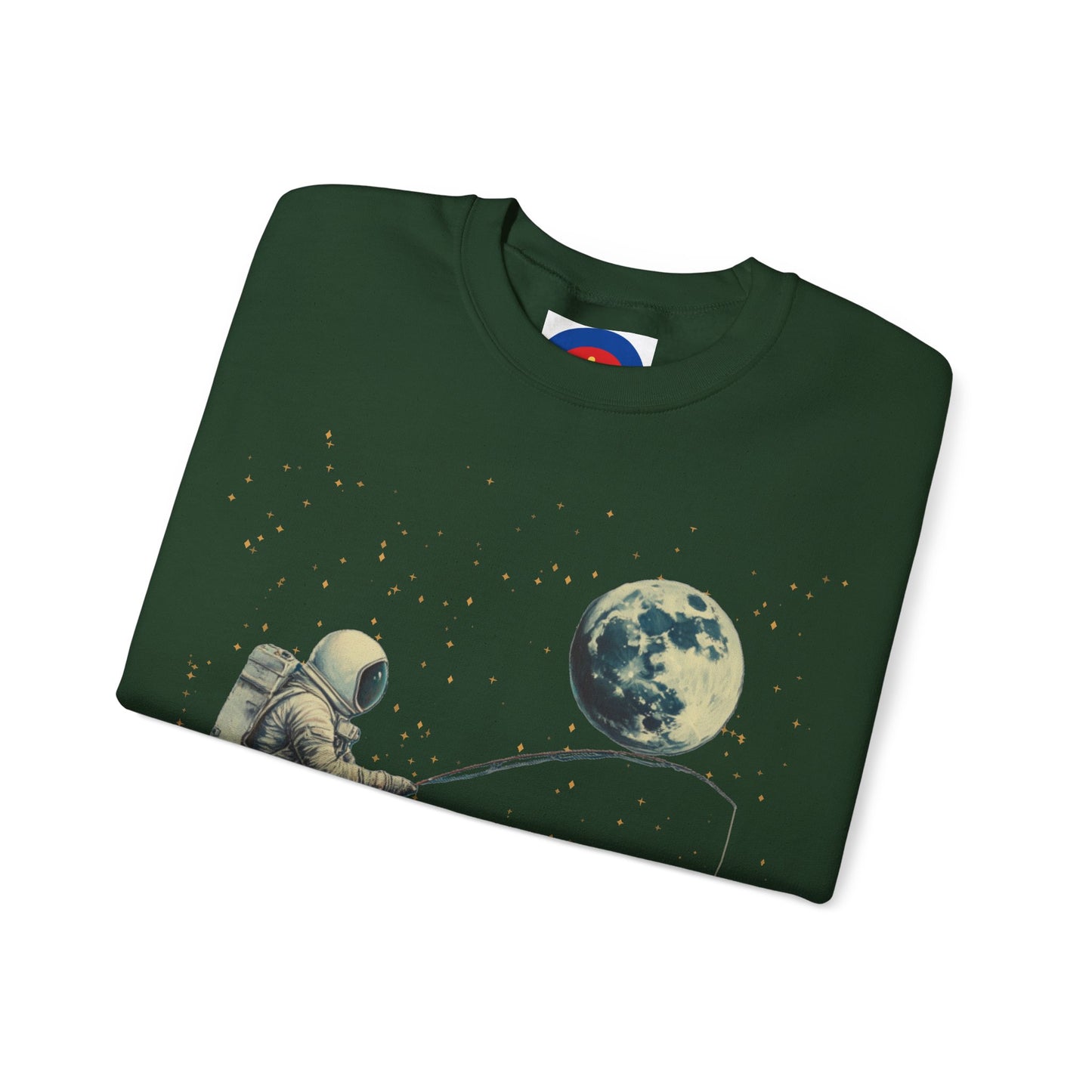 Astronaut Fishing on the Moon Sweatshirt | Unisex Funny Outer Space Graphic Tee