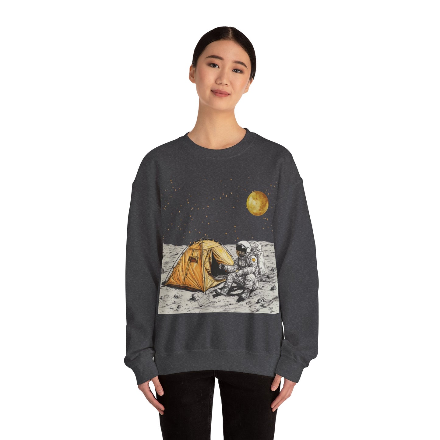 Astronaut Camping on the Moon Sweatshirt | Funny Moon Sweater