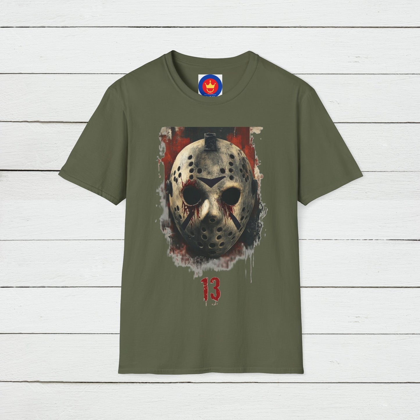 Horror Movie Villain Unisex Softstyle T-Shirt | Jason Vorhees Mask Shirt