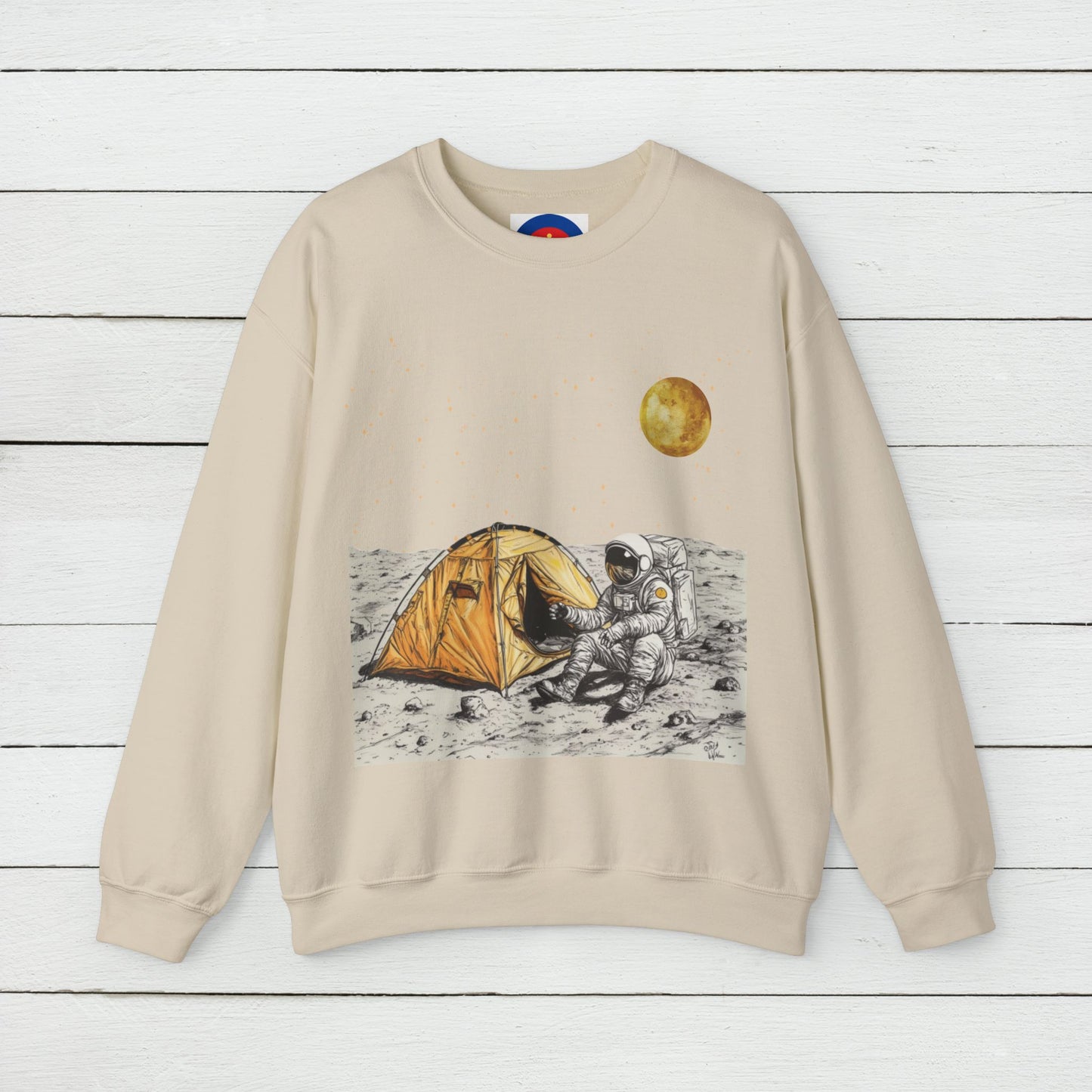 Astronaut Camping on the Moon Sweatshirt | Funny Moon Sweater