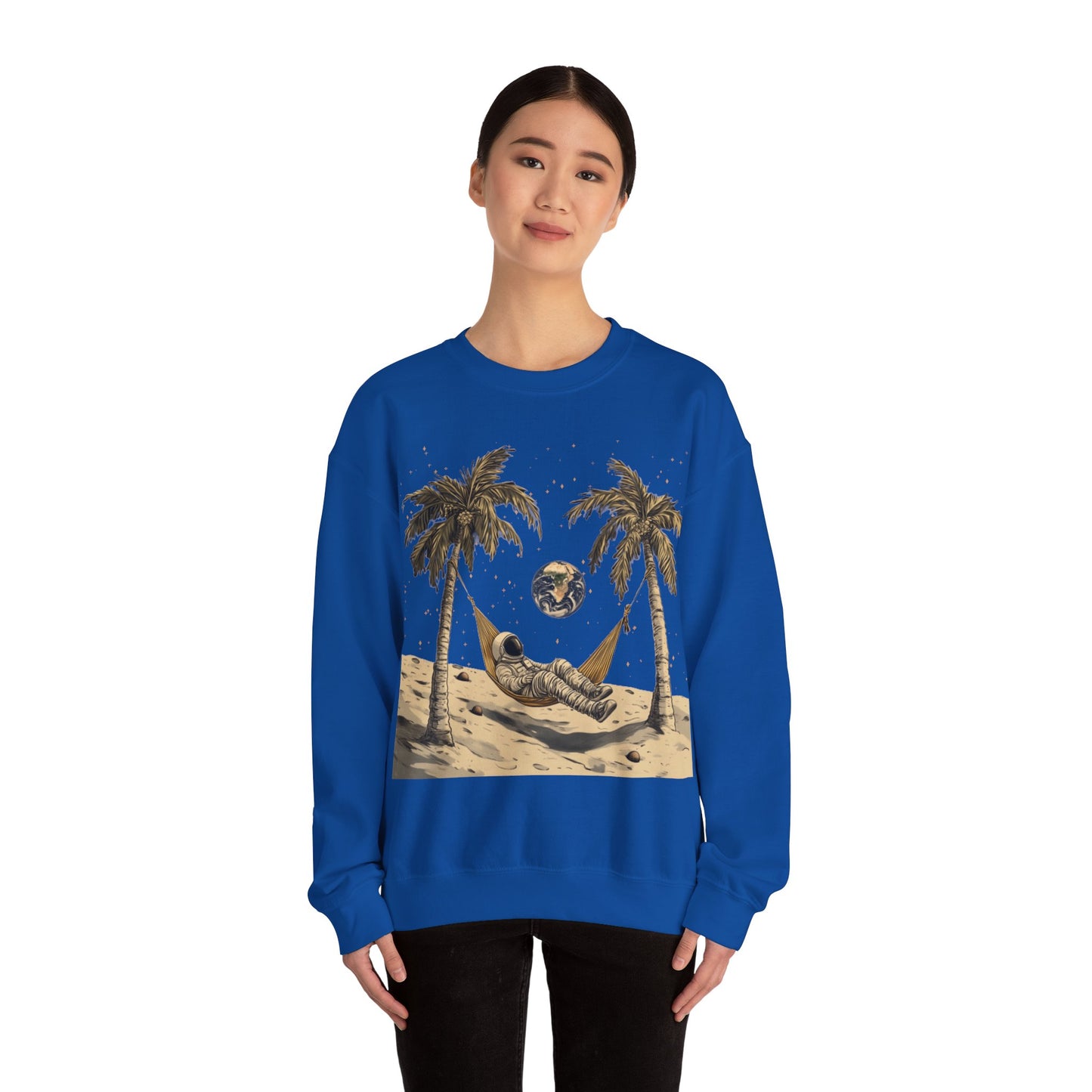 Astronaut on the Moon Sweatshirt | Unisex Funny Outer Space Graphic Tee