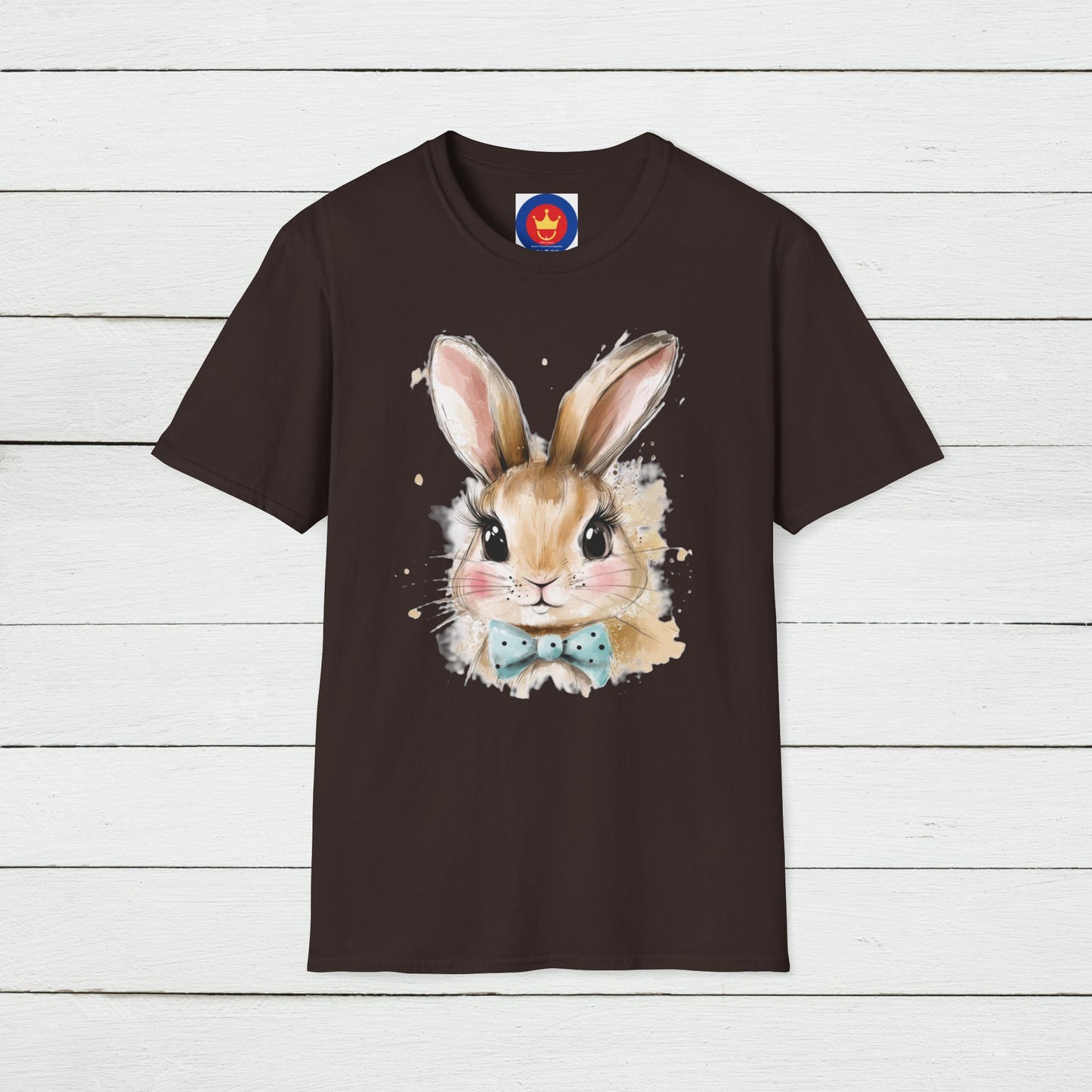 Easter Bunny Face Softstyle unisex T-Shirt | Cute Coquette Bow Tee