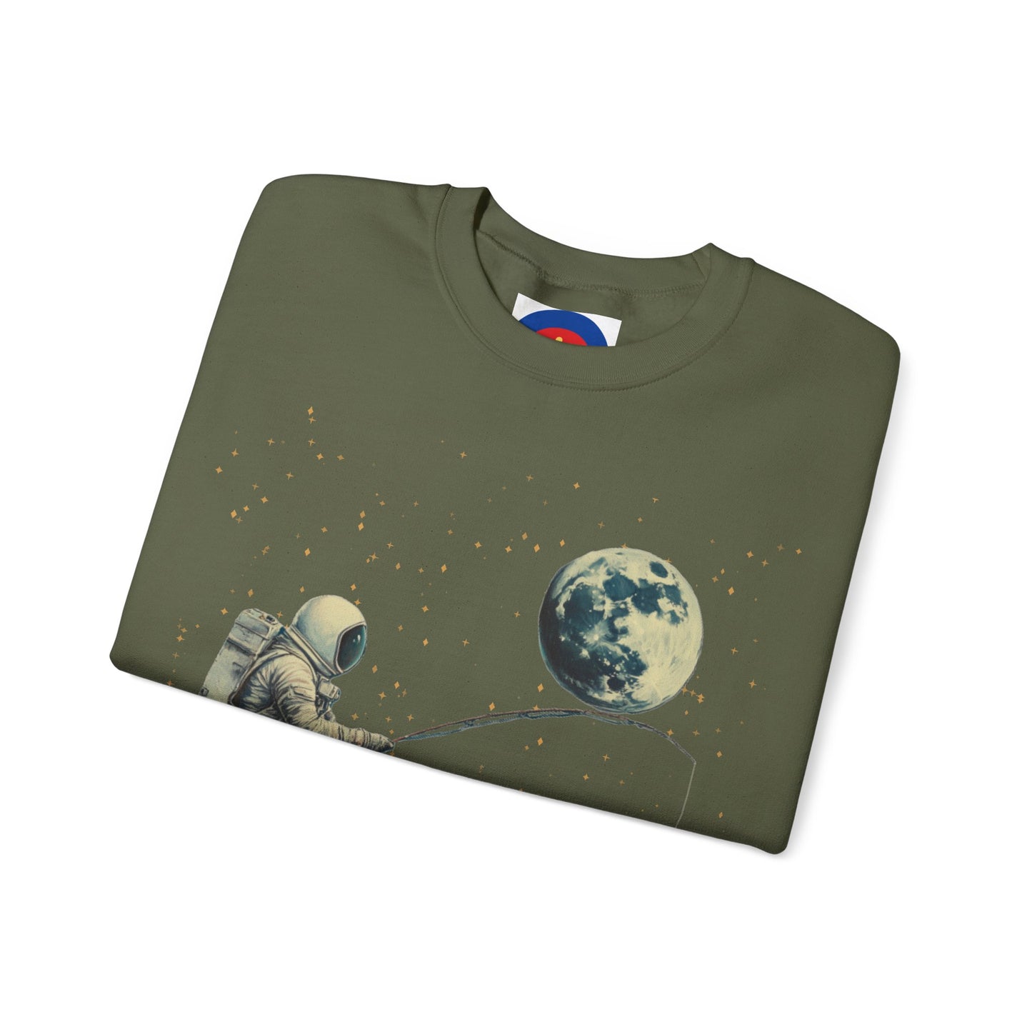 Astronaut Fishing on the Moon Sweatshirt | Unisex Funny Outer Space Graphic Tee