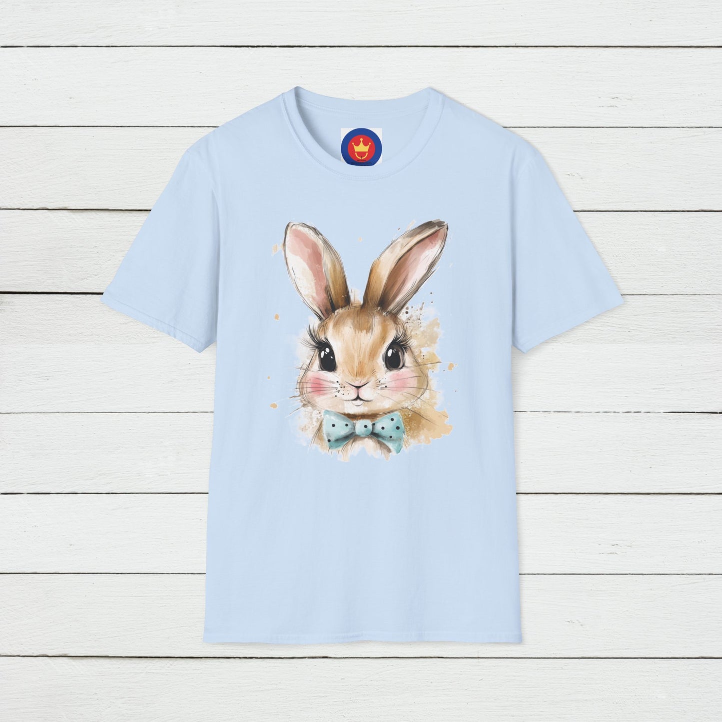Easter Bunny Face Softstyle unisex T-Shirt | Cute Coquette Bow Tee