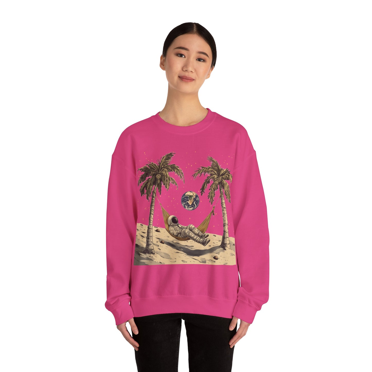 Astronaut on the Moon Sweatshirt | Unisex Funny Outer Space Graphic Tee