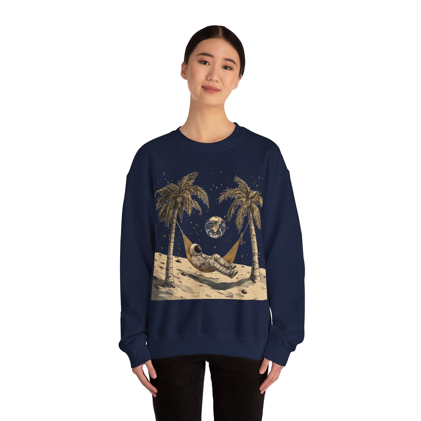 Astronaut on the Moon Sweatshirt | Unisex Funny Outer Space Graphic Tee