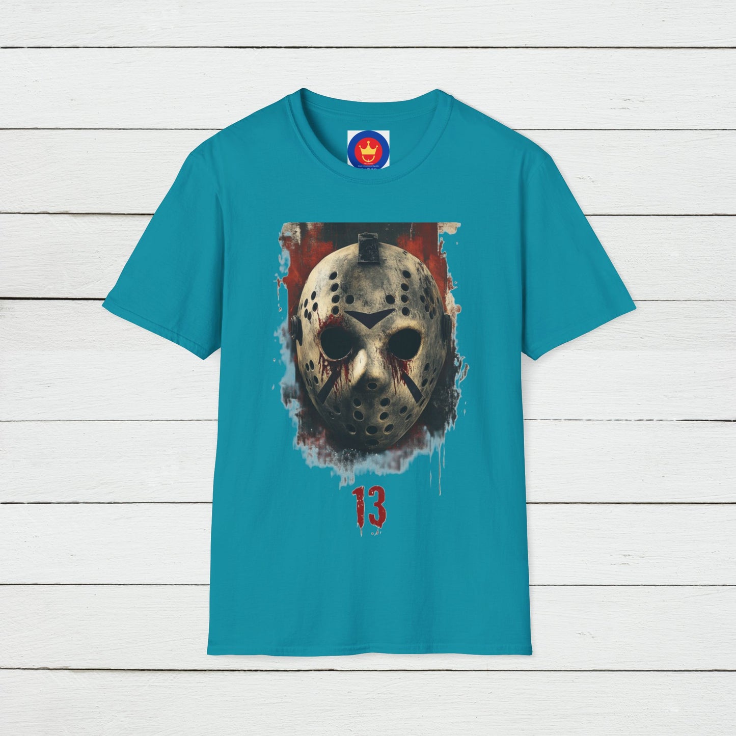 Horror Movie Villain Unisex Softstyle T-Shirt | Jason Vorhees Mask Shirt